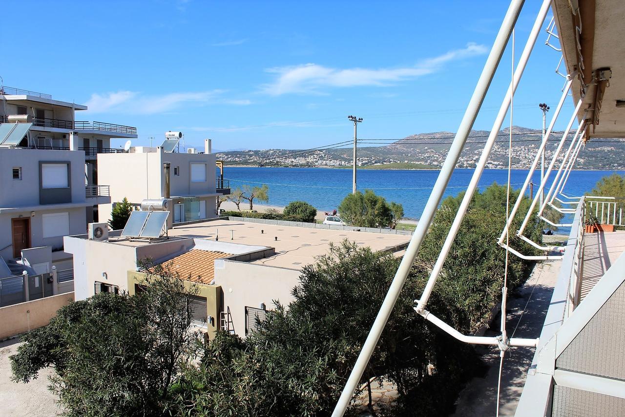 Apartment Sea View In Front Of The Beach Of Agia Marina Pórto Ráfti Eksteriør billede