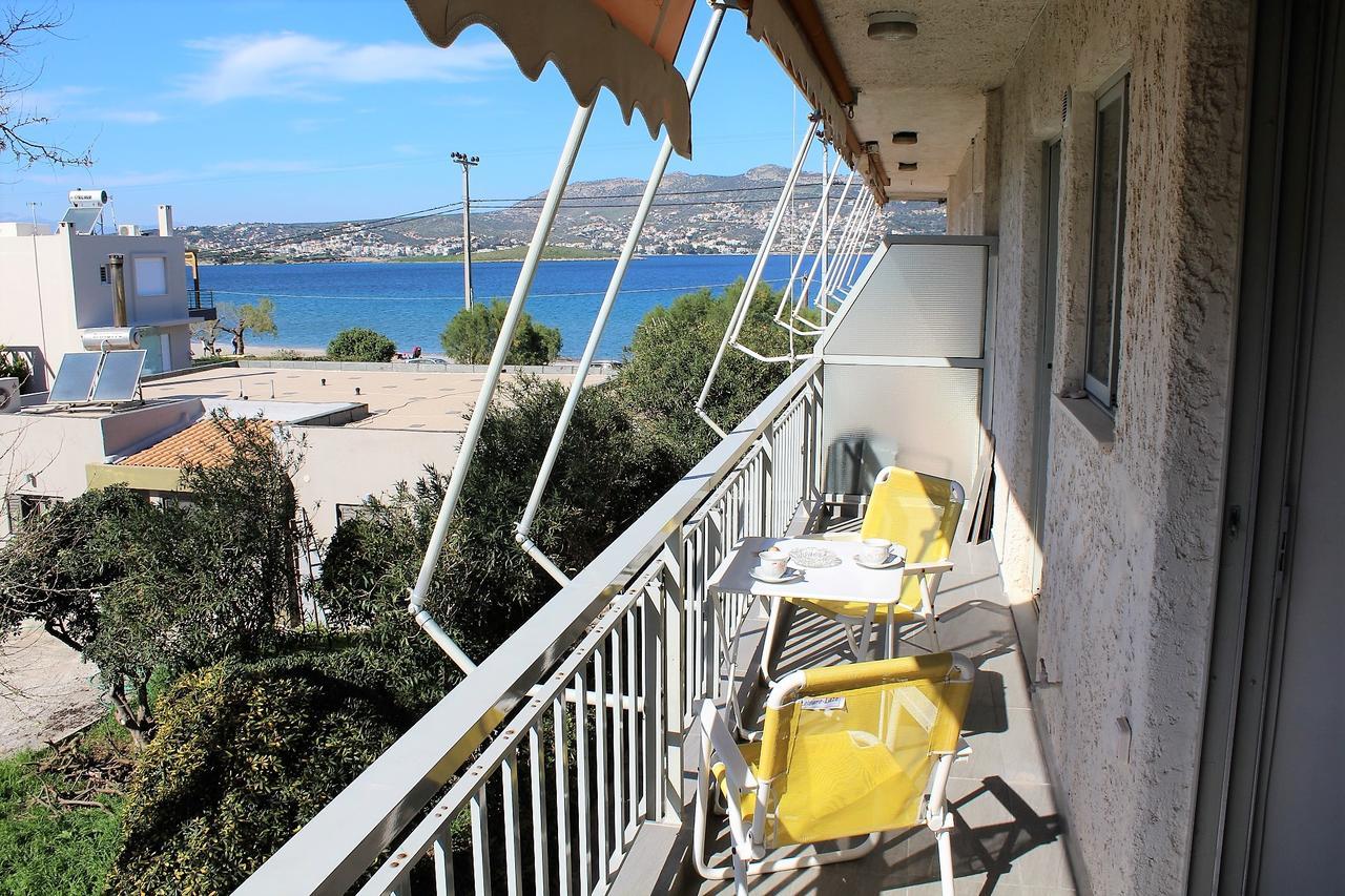 Apartment Sea View In Front Of The Beach Of Agia Marina Pórto Ráfti Eksteriør billede